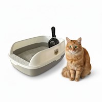 Caja de Arena Arenero para Gato con Pala Cernidora 13x30x40cm